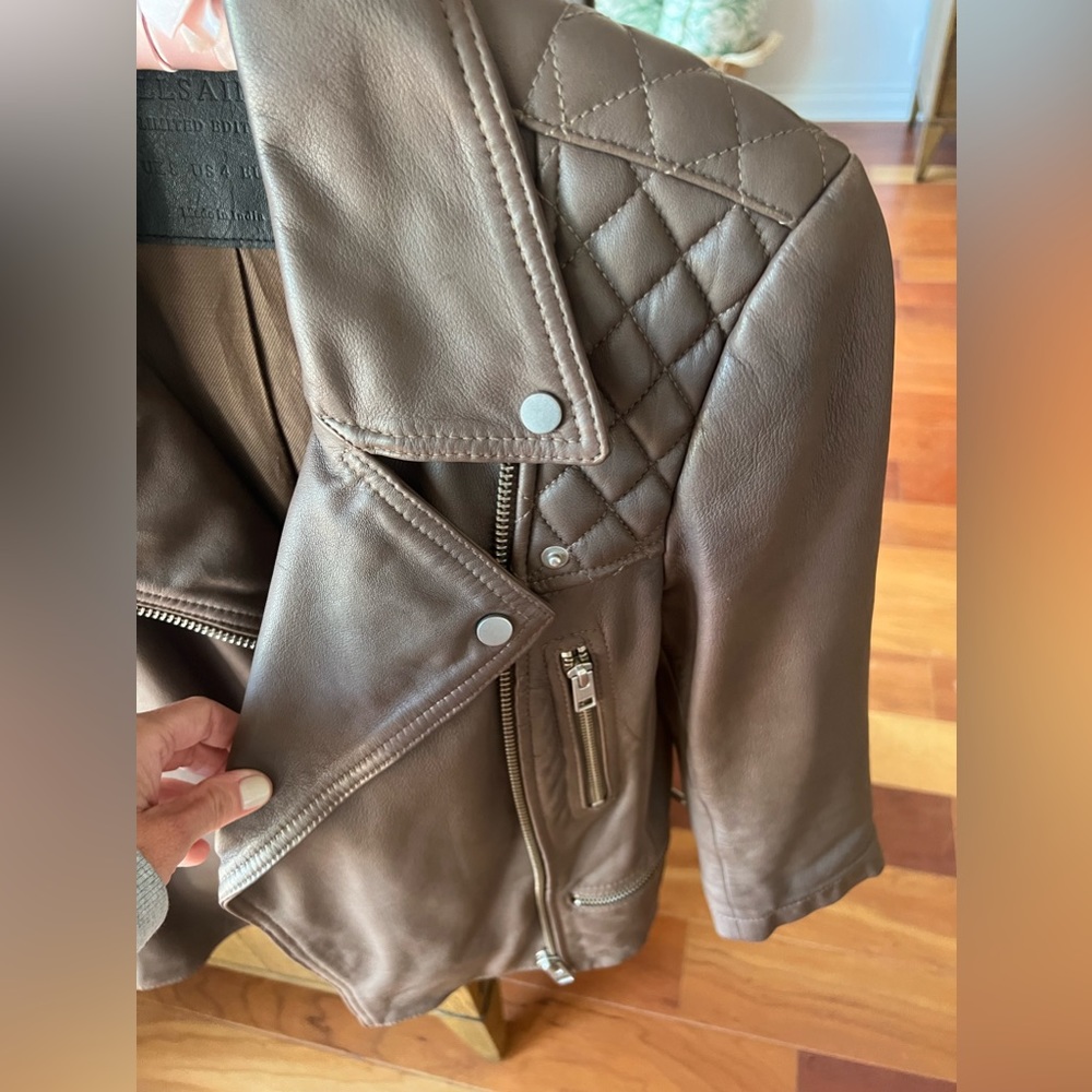 All Saints Brown Leather Jacket
